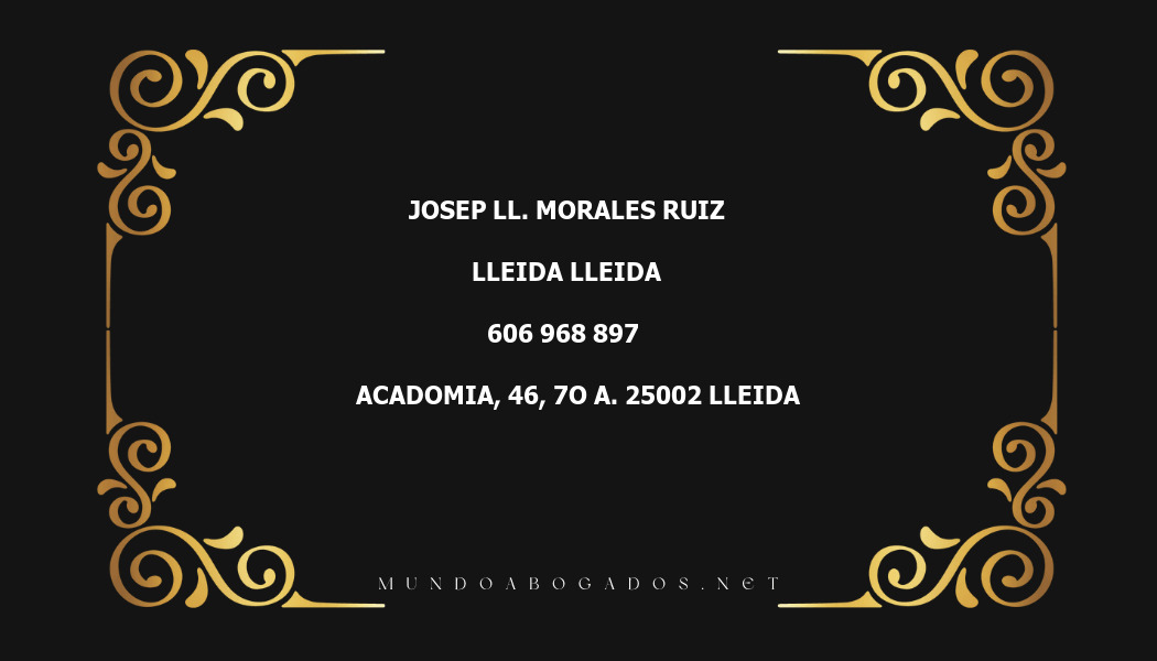 abogado Josep Ll. Morales Ruiz en la localidad de Lleida