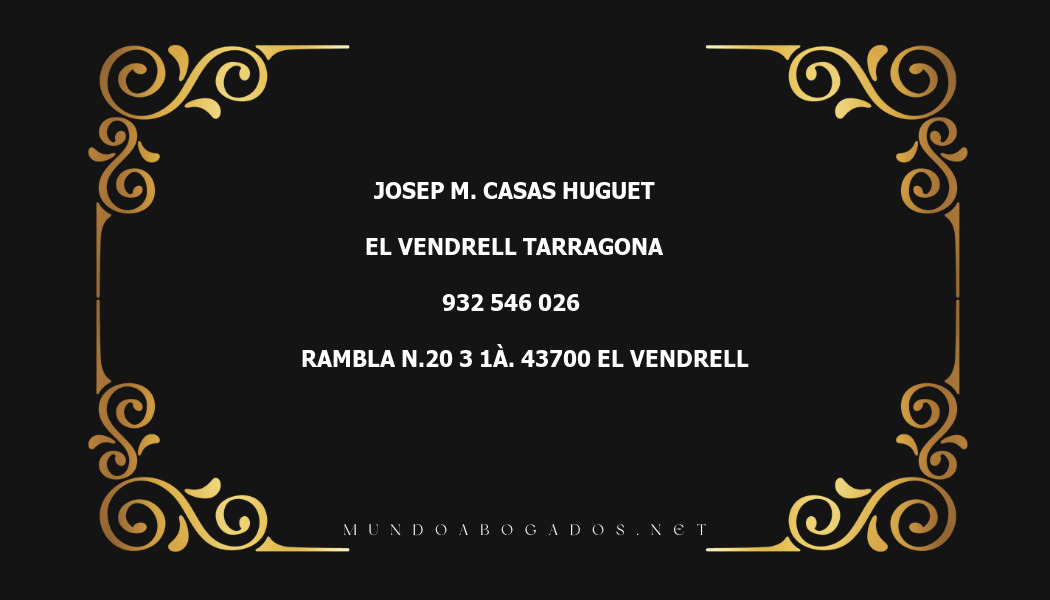 abogado Josep M. Casas Huguet en la localidad de El Vendrell