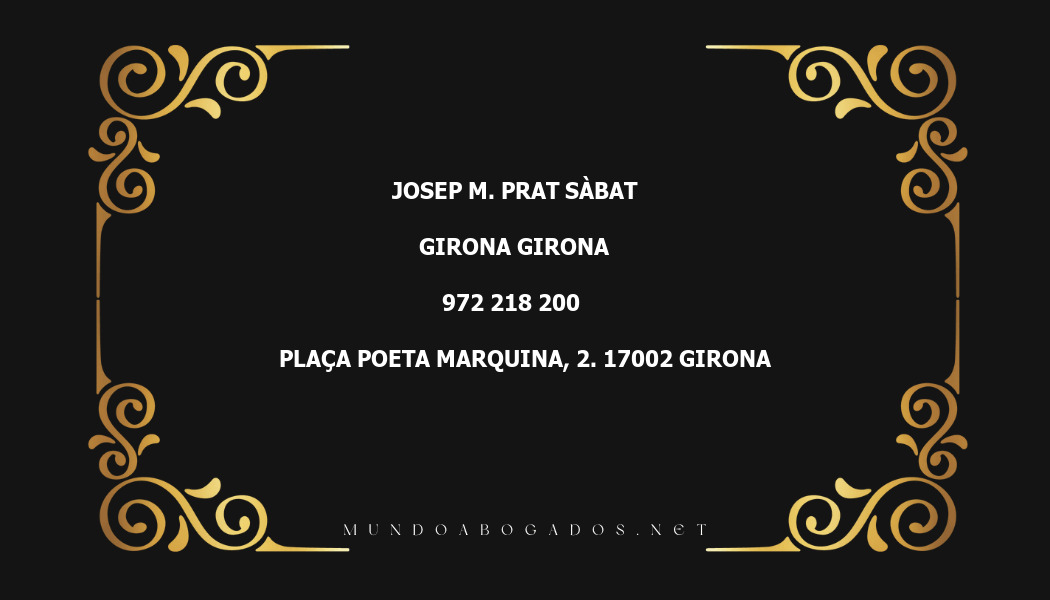 abogado Josep M. Prat Sàbat en la localidad de Girona