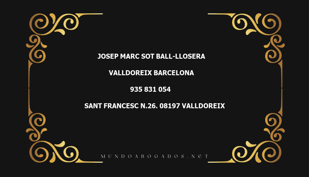 abogado Josep Marc Sot Ball-Llosera en la localidad de Valldoreix