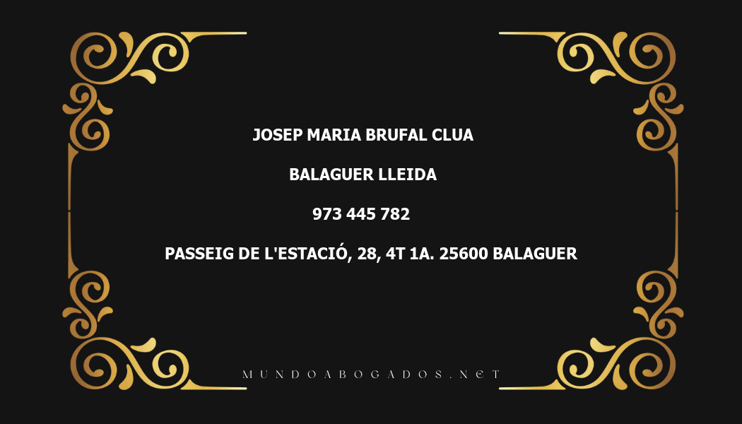 abogado Josep Maria Brufal Clua en la localidad de Balaguer