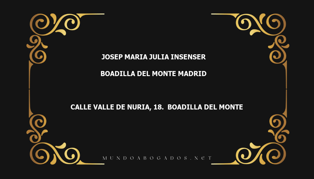 abogado Josep Maria Julia Insenser en la localidad de Boadilla del Monte