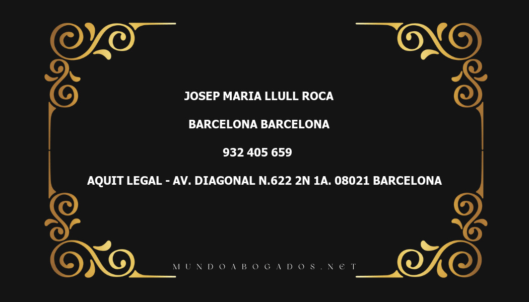 abogado Josep Maria Llull Roca en la localidad de Barcelona