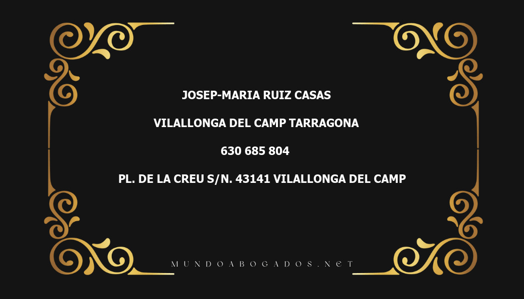 abogado Josep-Maria Ruiz Casas en la localidad de Vilallonga del Camp