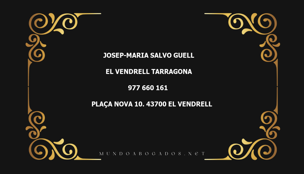 abogado Josep-Maria Salvo Guell en la localidad de El Vendrell