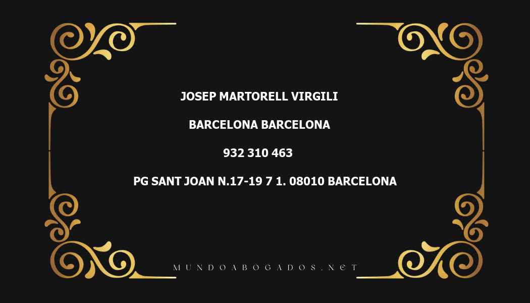 abogado Josep Martorell Virgili en la localidad de Barcelona