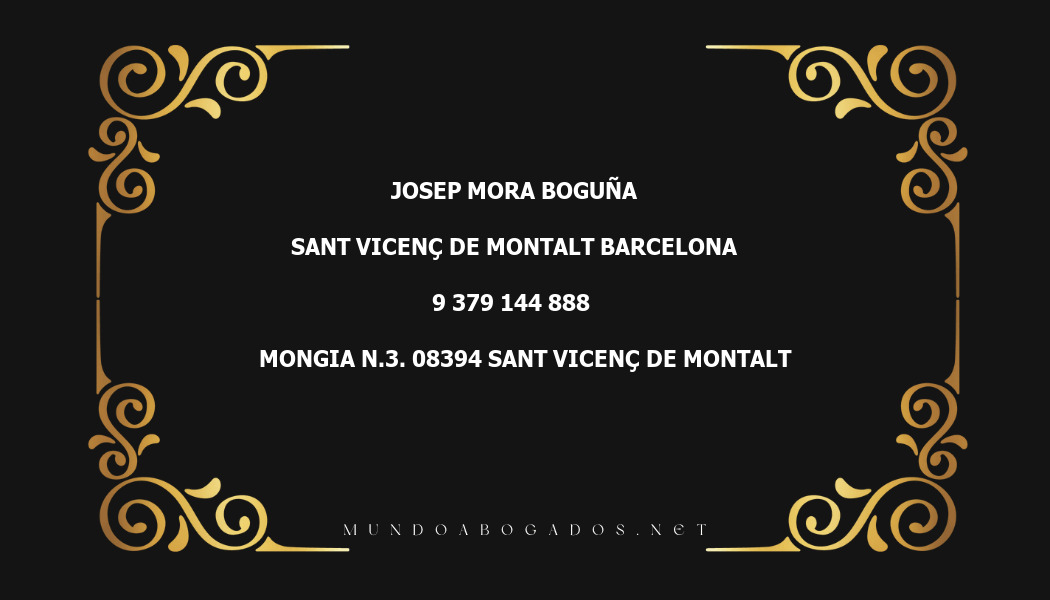 abogado Josep Mora Boguña en la localidad de Sant Vicenç de Montalt