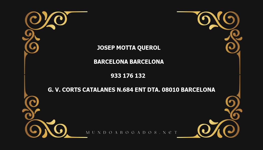 abogado Josep Motta Querol en la localidad de Barcelona