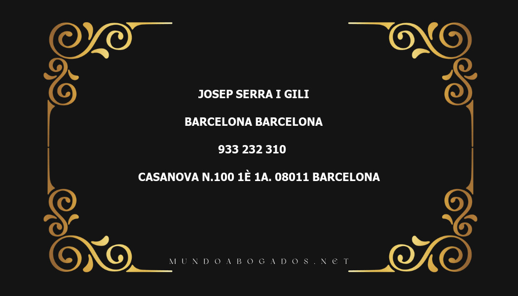 abogado Josep Serra I Gili en la localidad de Barcelona