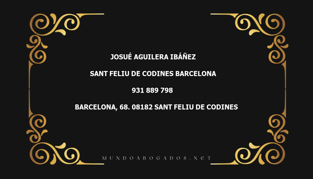 abogado Josué Aguilera Ibáñez en la localidad de Sant Feliu de Codines