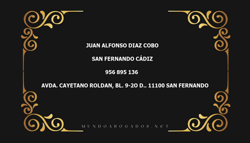 abogado Juan Alfonso Diaz Cobo en la localidad de San Fernando