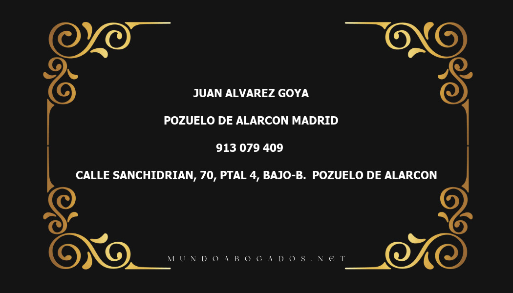 abogado Juan Alvarez Goya en la localidad de Pozuelo de Alarcon