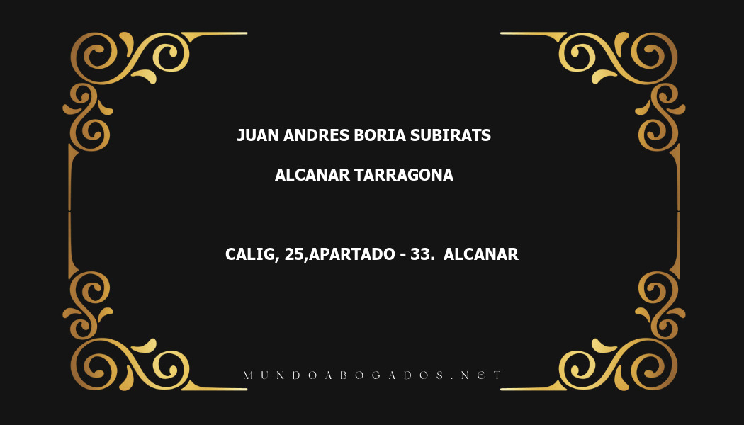 abogado Juan Andres Boria Subirats en la localidad de Alcanar