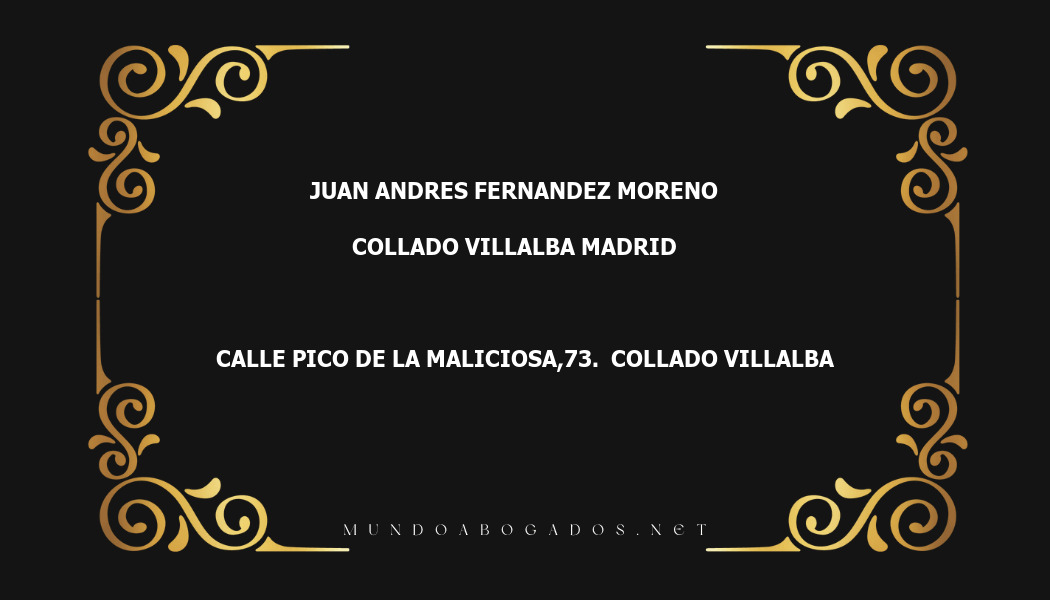 abogado Juan Andres Fernandez Moreno en la localidad de Collado Villalba