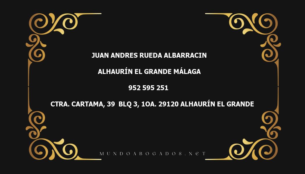 abogado Juan Andres Rueda Albarracin en la localidad de Alhaurín el Grande