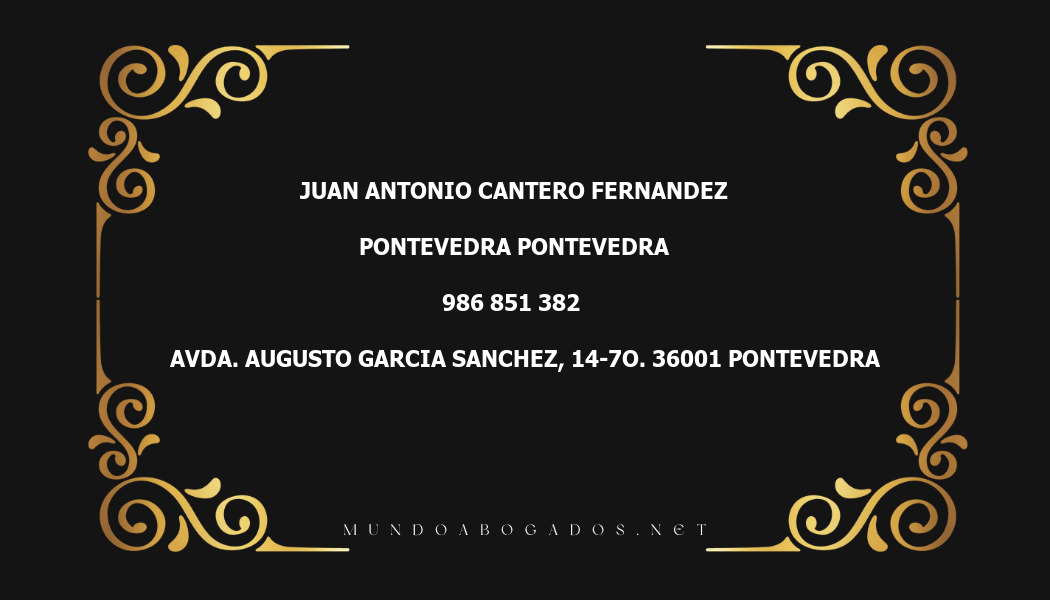 abogado Juan Antonio Cantero Fernandez en la localidad de Pontevedra