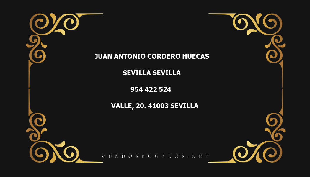 abogado Juan Antonio Cordero Huecas en la localidad de Sevilla