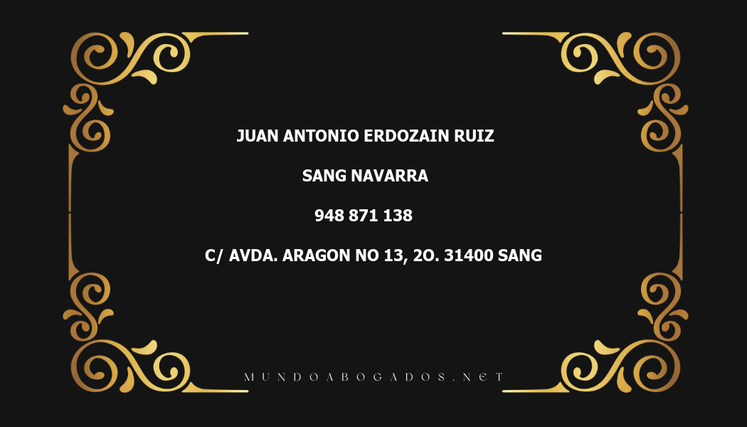 abogado Juan Antonio Erdozain Ruiz en la localidad de Sang