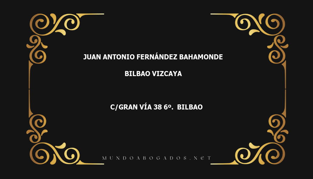 abogado Juan Antonio Fernández Bahamonde en la localidad de Bilbao