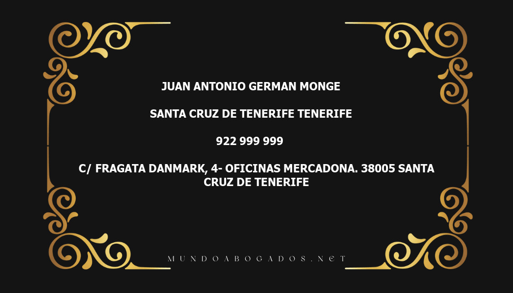 abogado Juan Antonio German Monge en la localidad de Santa Cruz de Tenerife