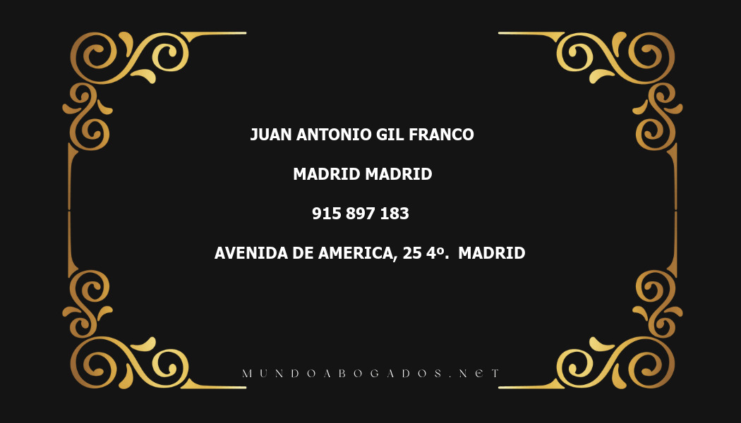 abogado Juan Antonio Gil Franco en la localidad de Madrid