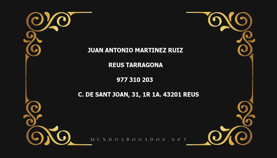 abogado Juan Antonio Martinez Ruiz en la localidad de Reus