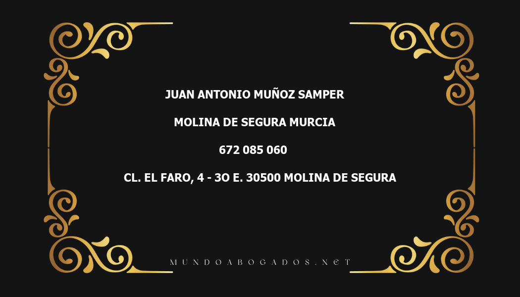 abogado Juan Antonio Muñoz Samper en la localidad de Molina de Segura