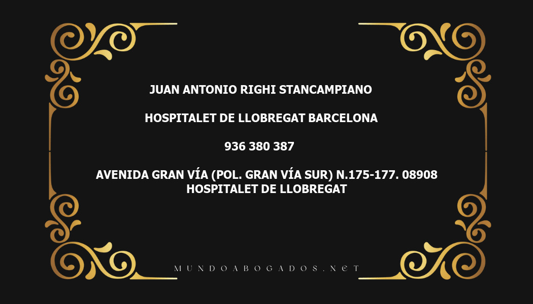 abogado Juan Antonio Righi Stancampiano en la localidad de Hospitalet de Llobregat