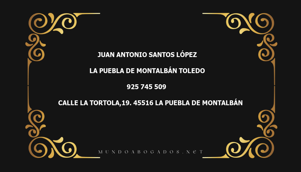 abogado Juan Antonio Santos López en la localidad de La Puebla de Montalbán