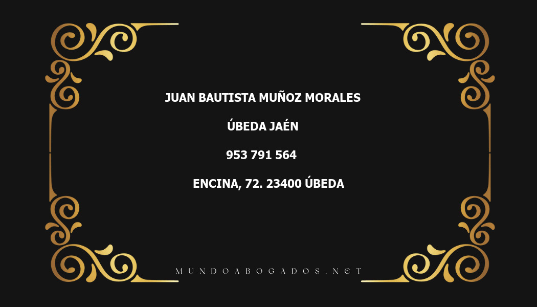 abogado Juan Bautista Muñoz Morales en la localidad de Úbeda