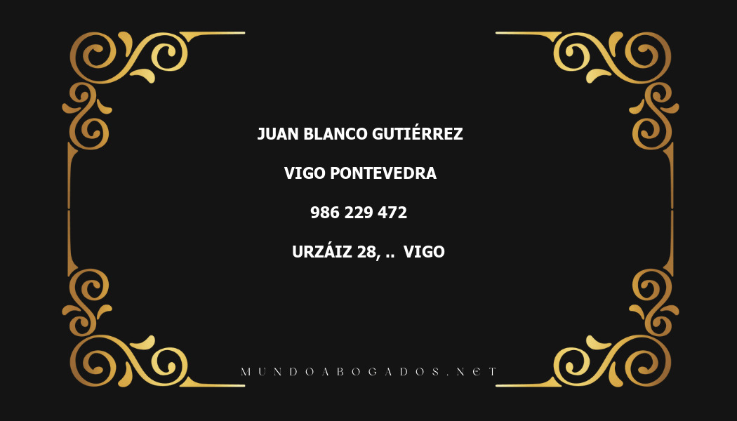 abogado Juan Blanco Gutiérrez en la localidad de Vigo