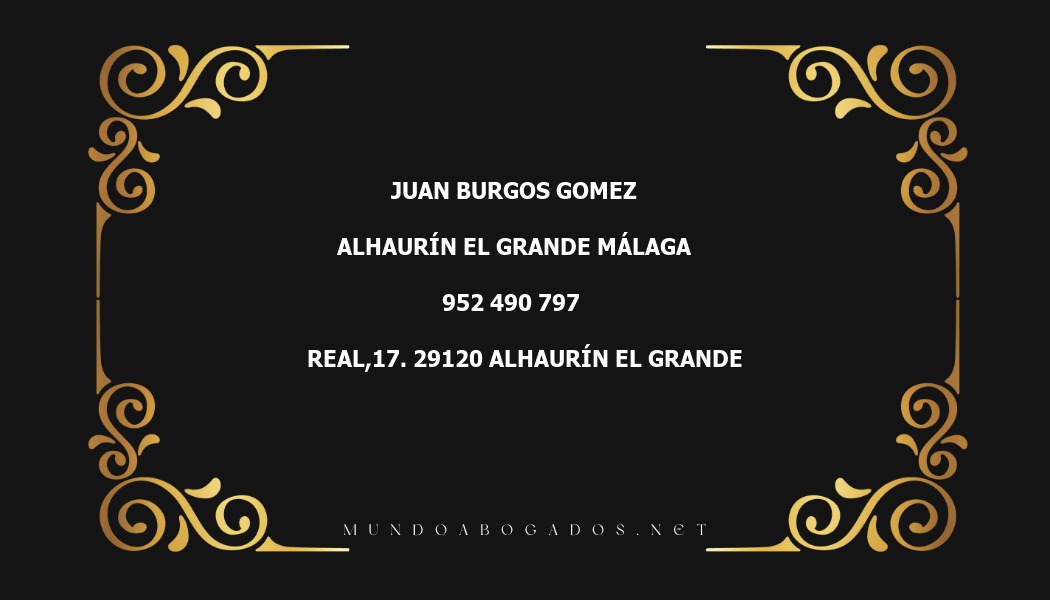 abogado Juan Burgos Gomez en la localidad de Alhaurín el Grande