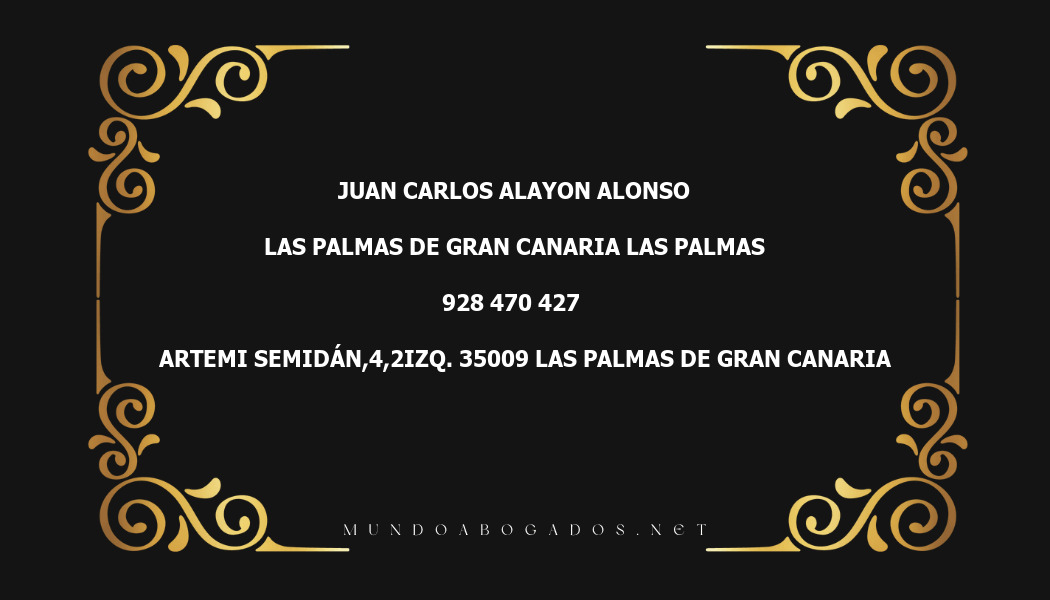 abogado Juan Carlos Alayon Alonso en la localidad de Las Palmas de Gran Canaria