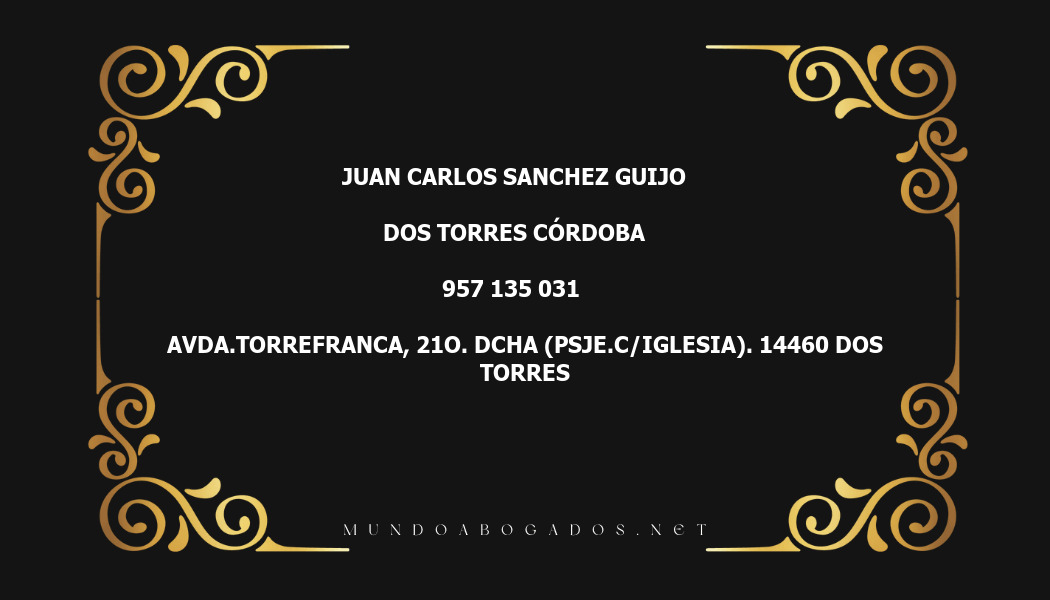 abogado Juan Carlos Sanchez Guijo en la localidad de Dos Torres