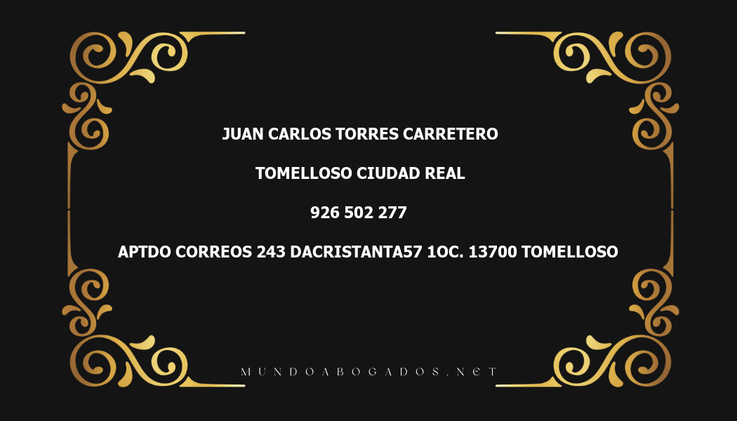 abogado Juan Carlos Torres Carretero en la localidad de Tomelloso