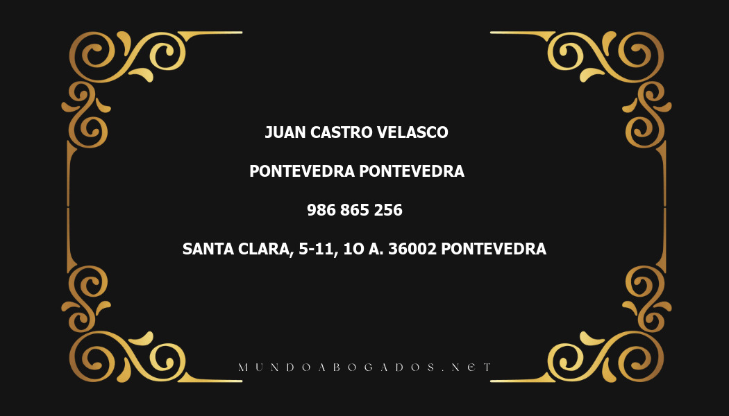 abogado Juan Castro Velasco en la localidad de Pontevedra