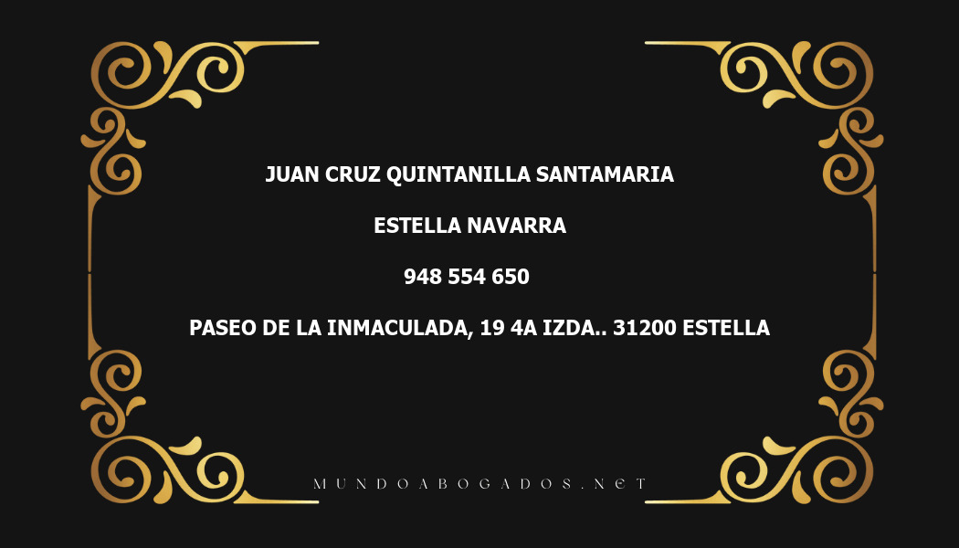 abogado Juan Cruz Quintanilla Santamaria en la localidad de Estella