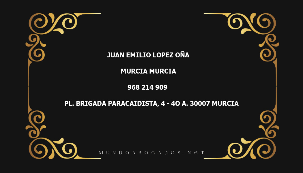 abogado Juan Emilio Lopez Oña en la localidad de Murcia