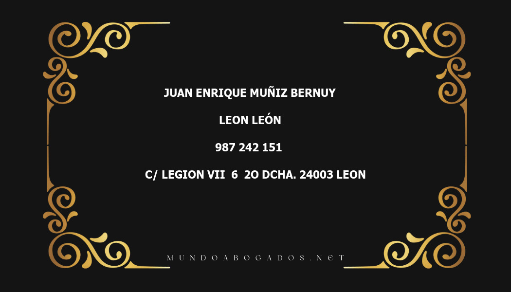 abogado Juan Enrique Muñiz Bernuy en la localidad de Leon