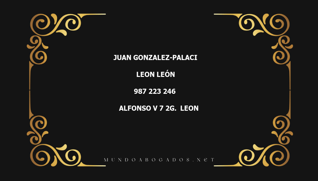 abogado Juan Gonzalez-Palaci en la localidad de Leon