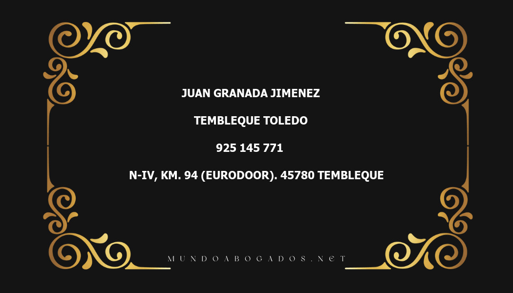 abogado Juan Granada Jimenez en la localidad de Tembleque