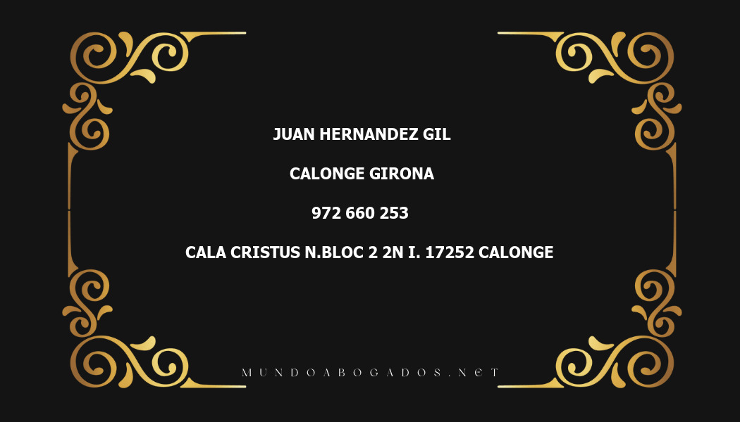 abogado Juan Hernandez Gil en la localidad de Calonge