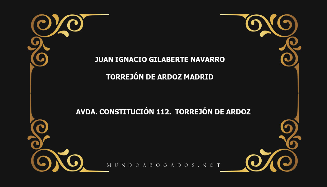 abogado Juan Ignacio Gilaberte Navarro en la localidad de Torrejón de Ardoz