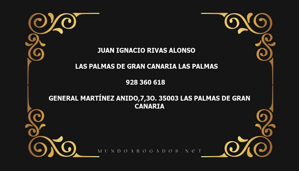 abogado Juan Ignacio Rivas Alonso en la localidad de Las Palmas de Gran Canaria