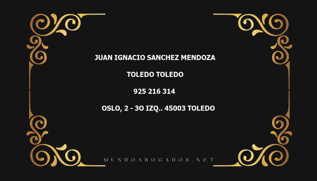 abogado Juan Ignacio Sanchez Mendoza en la localidad de Toledo