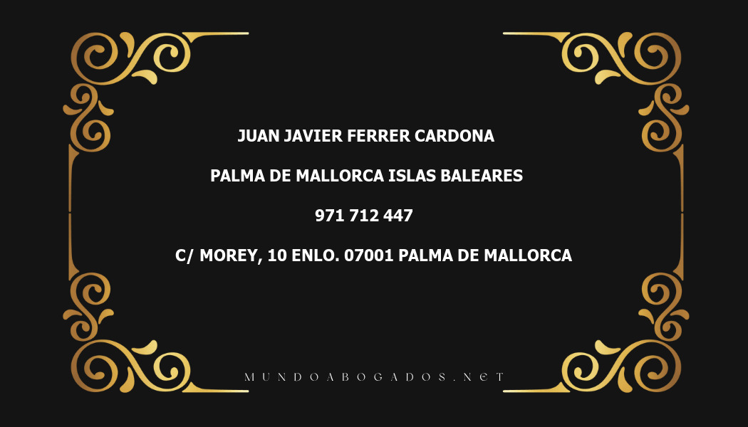 abogado Juan Javier Ferrer Cardona en la localidad de Palma de Mallorca