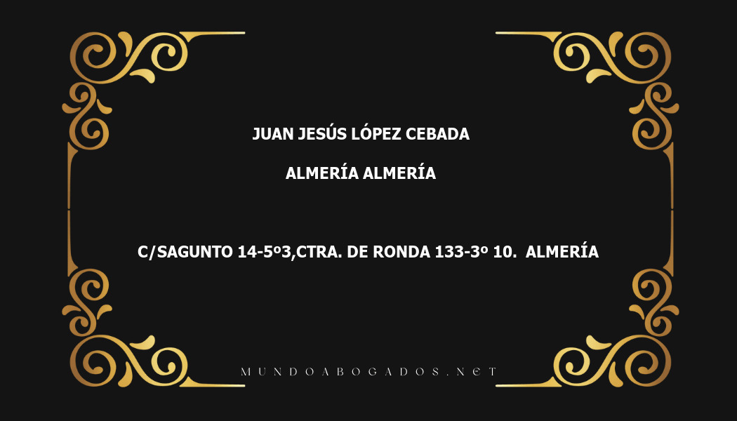 abogado Juan Jesús López Cebada en la localidad de Almería