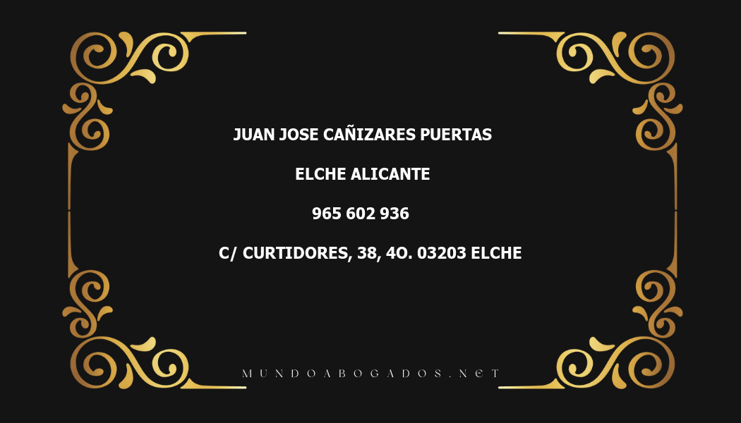 abogado Juan Jose Cañizares Puertas en la localidad de Elche