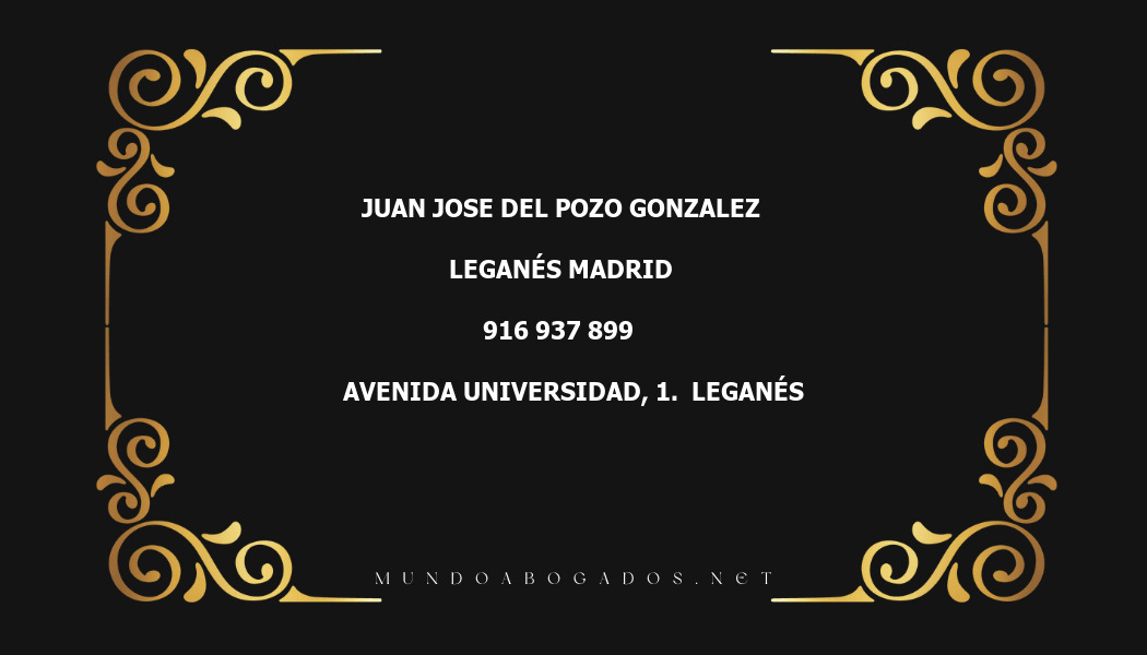 abogado Juan Jose Del Pozo Gonzalez en la localidad de Leganés