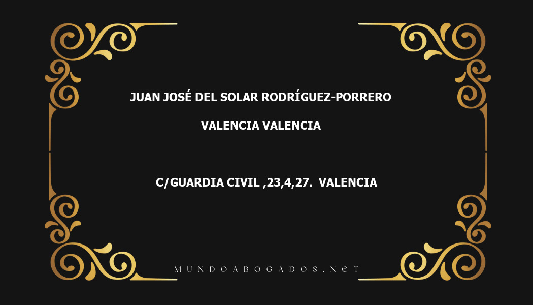 abogado Juan José Del Solar Rodríguez-Porrero en la localidad de Valencia